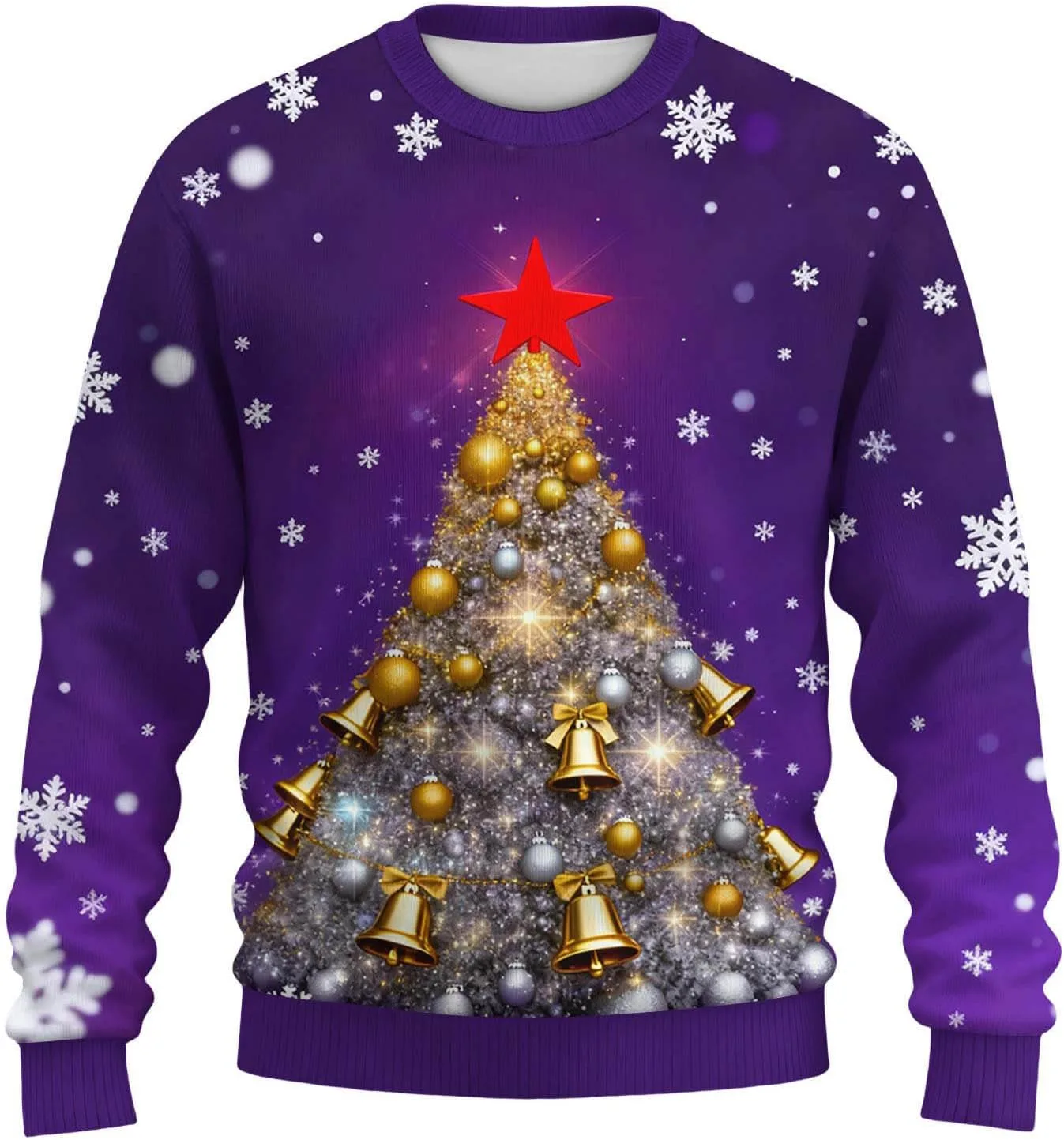 

Мужская футболка с принтом в виде ёлки, длинный рукав