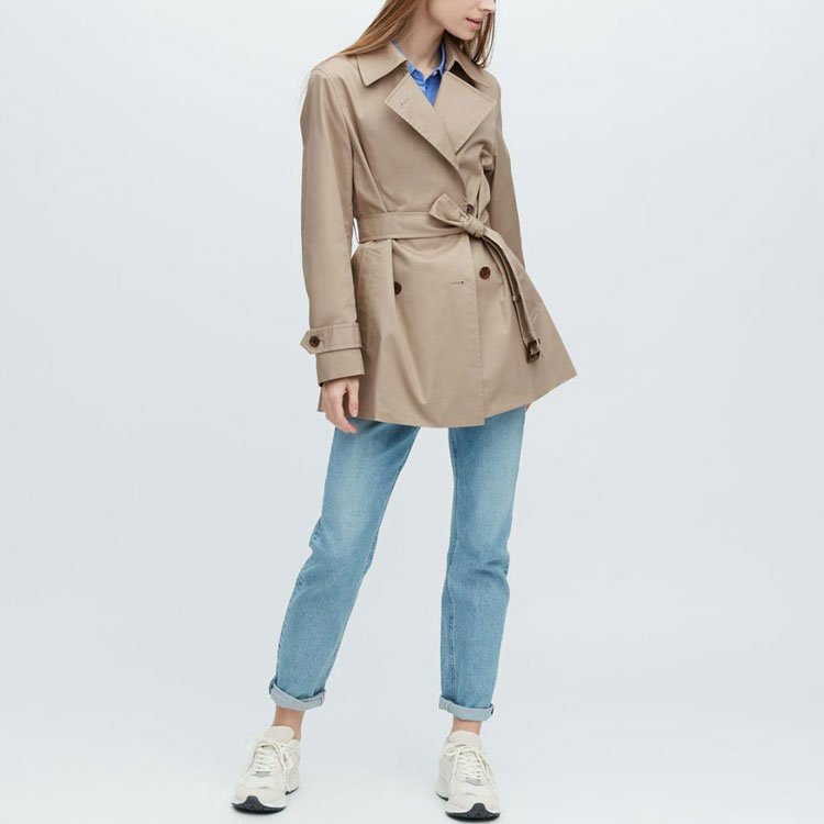 UNIQLO Тренч женский бежевый, Beige — фото 4