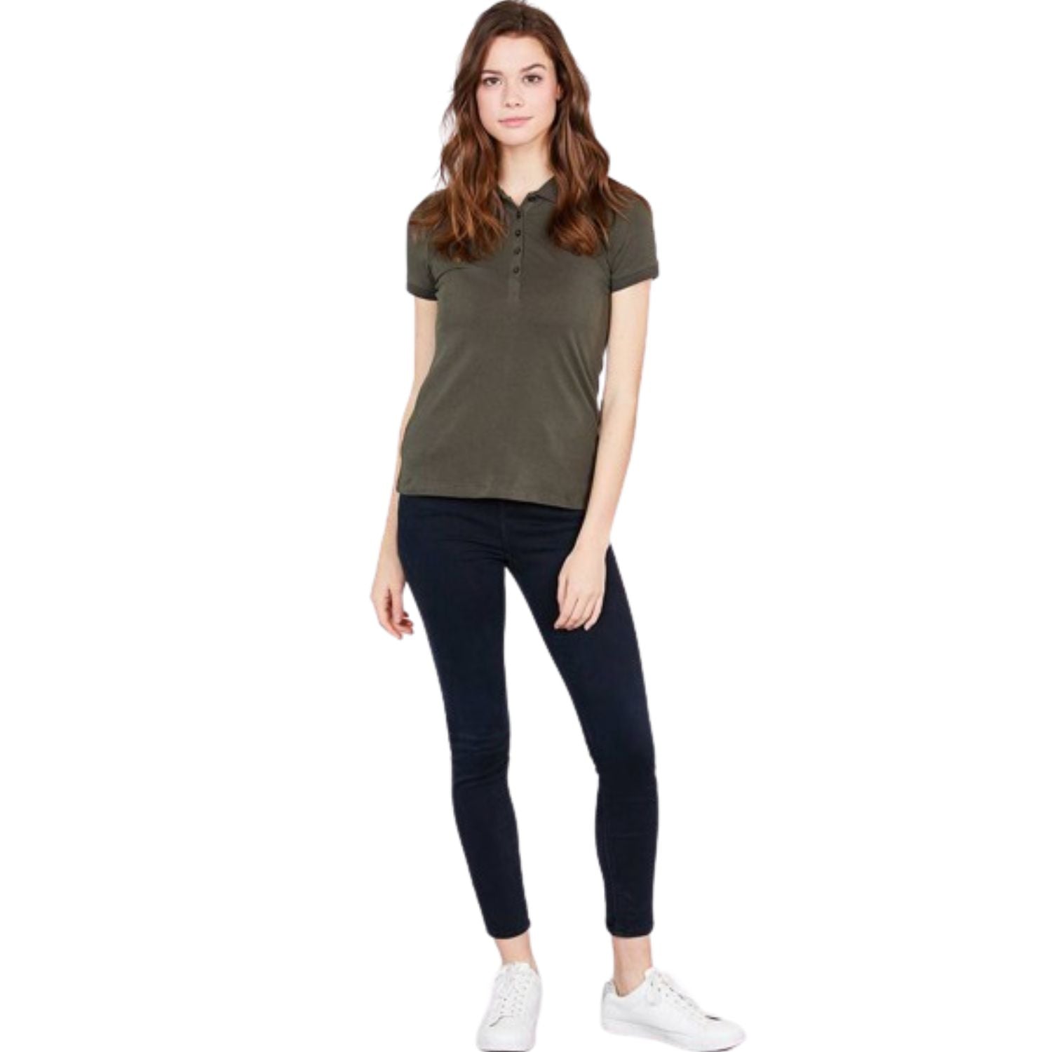 

Классический топ-поло из джерси и спандекса FASHNZFAB, цвет new olive