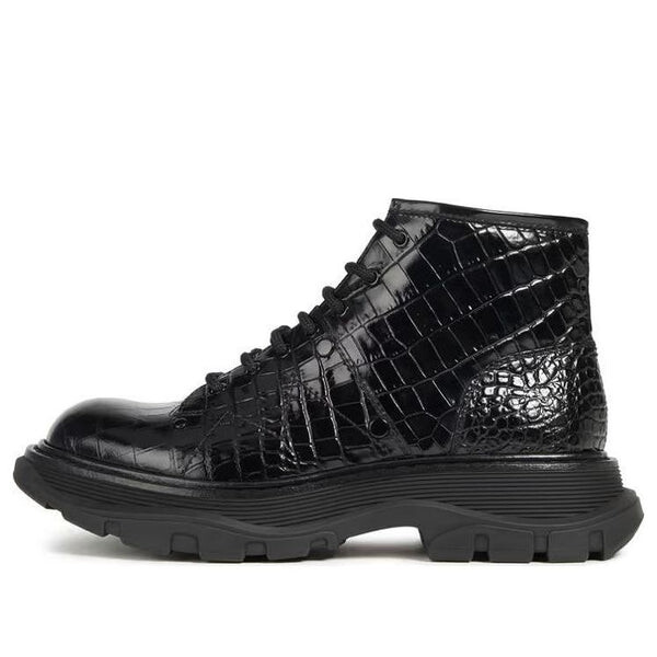 Кроссовки crocodile effect hybrid boots 'black' Alexander Mcqueen, черный