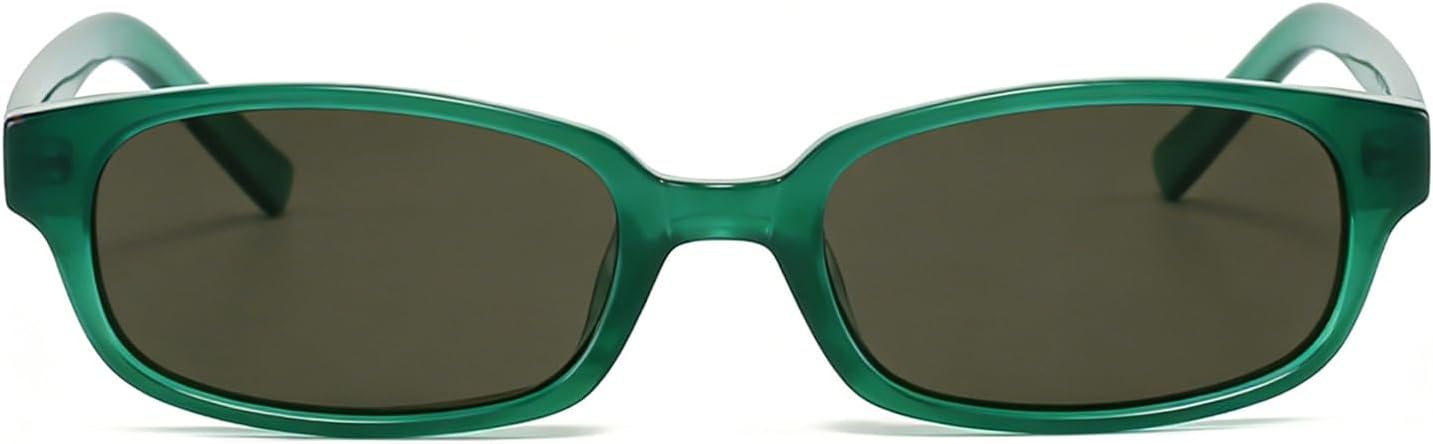 

Солнцезащитные очки HJSTES Retro с поляризованными линзами, прямоугольной формы, для женщин и мужчин, винтажный стиль 90-х, узкая оправа, защита UV400, Green Frame/Black Lens