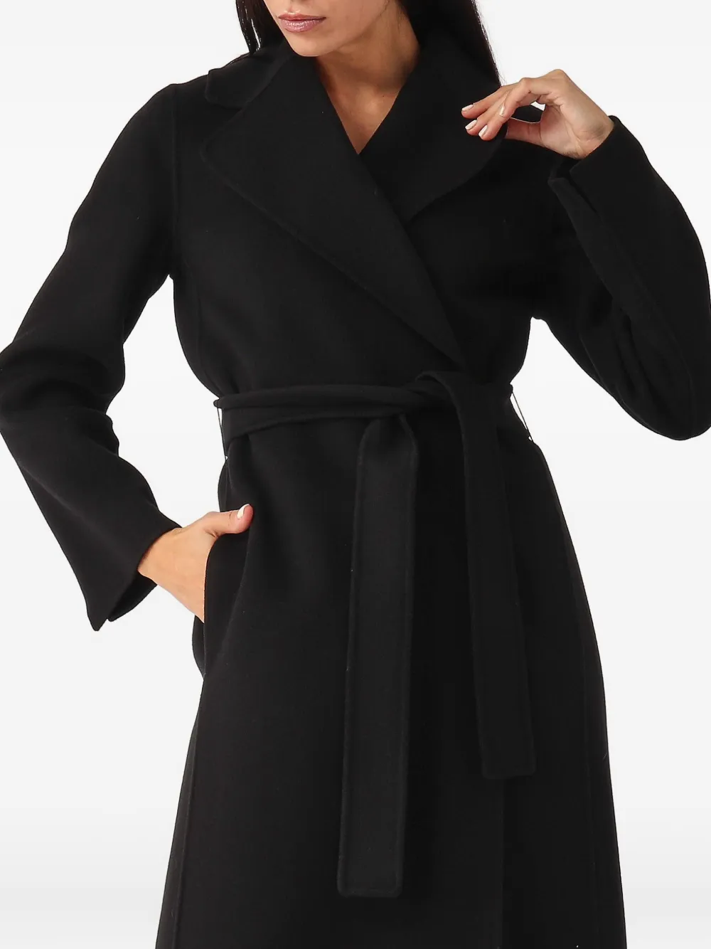 

Двубортное пальто с запахом и поясом 'S Max Mara, черный