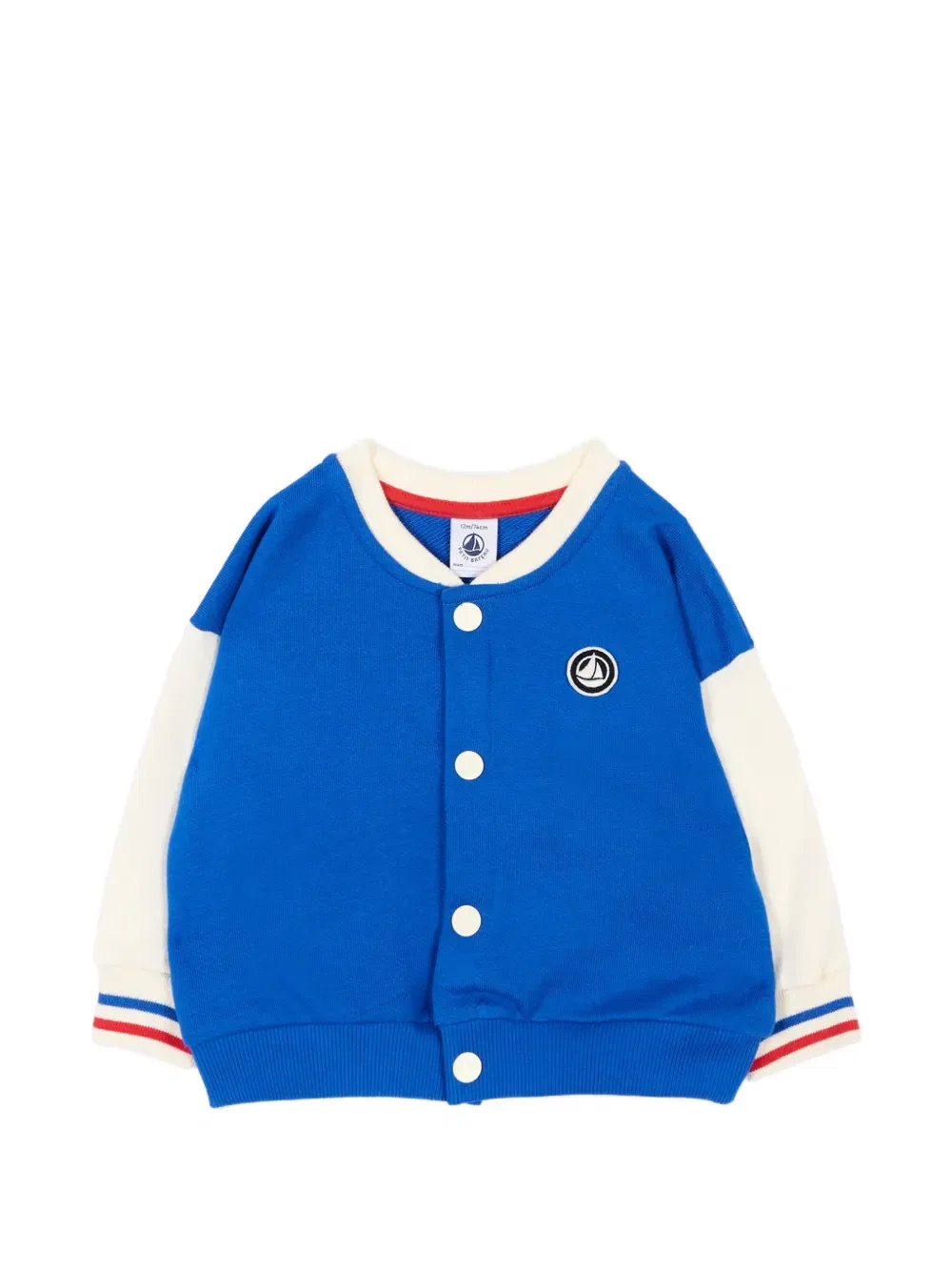 Куртка с аппликацией в виде логотипа, застегивающаяся на пуговицы Petit Bateau, синий