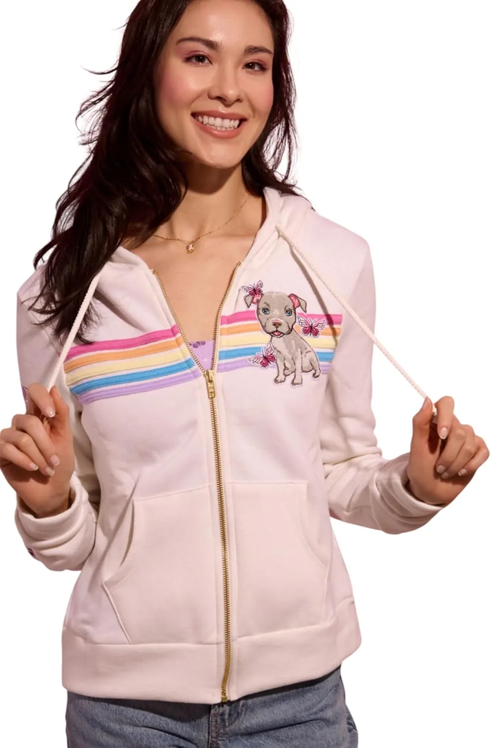 

Толстовка Cloud Haven Tri-Blend Fashion Rainbow для женщин с аппликацией и вышивкой
