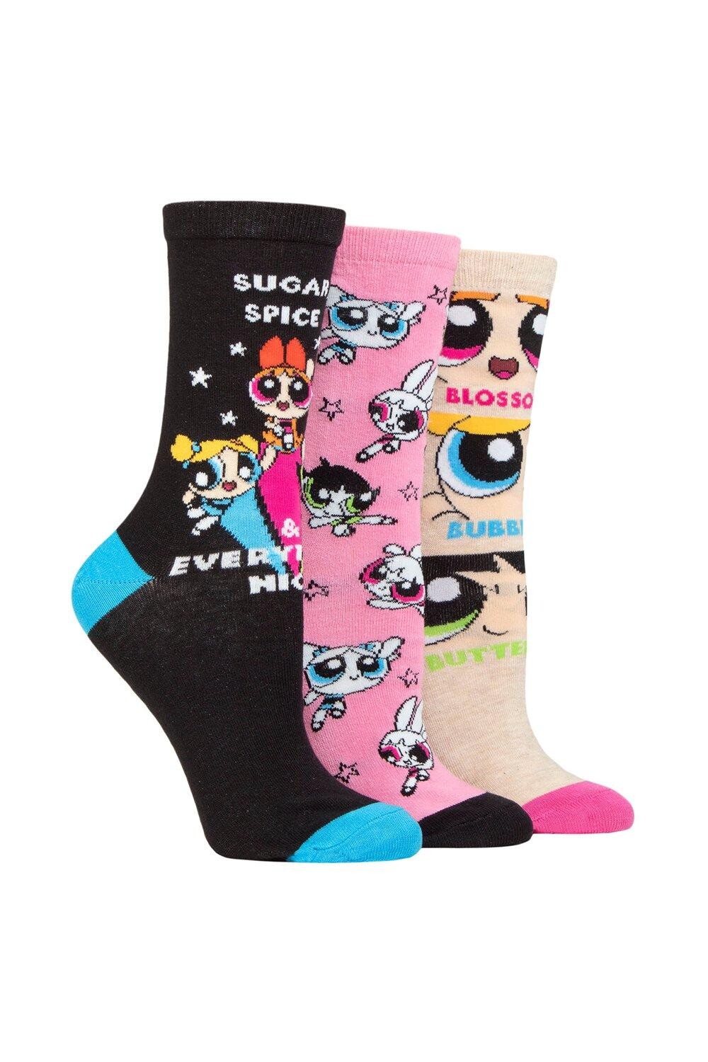 

Женские 3 пары хлопковых носков для девочек SOCKSHOP Powerpuff Girls SOCKSHOP, мультиколор