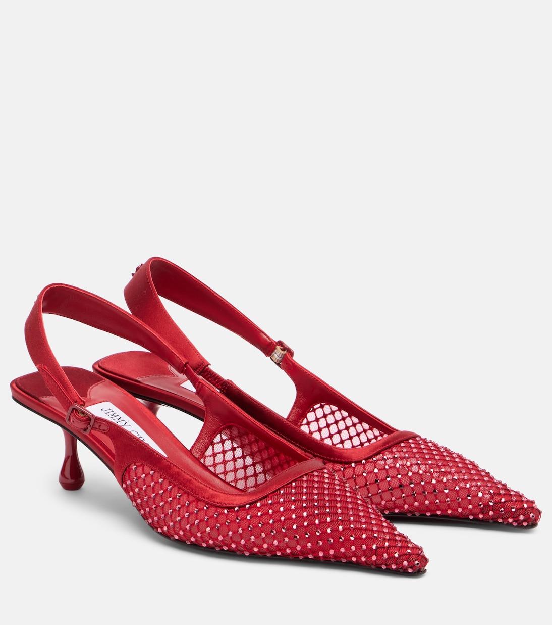 Туфли-лодочки Amel 50 с декором и открытой пяткой Jimmy Choo, Ruby Red