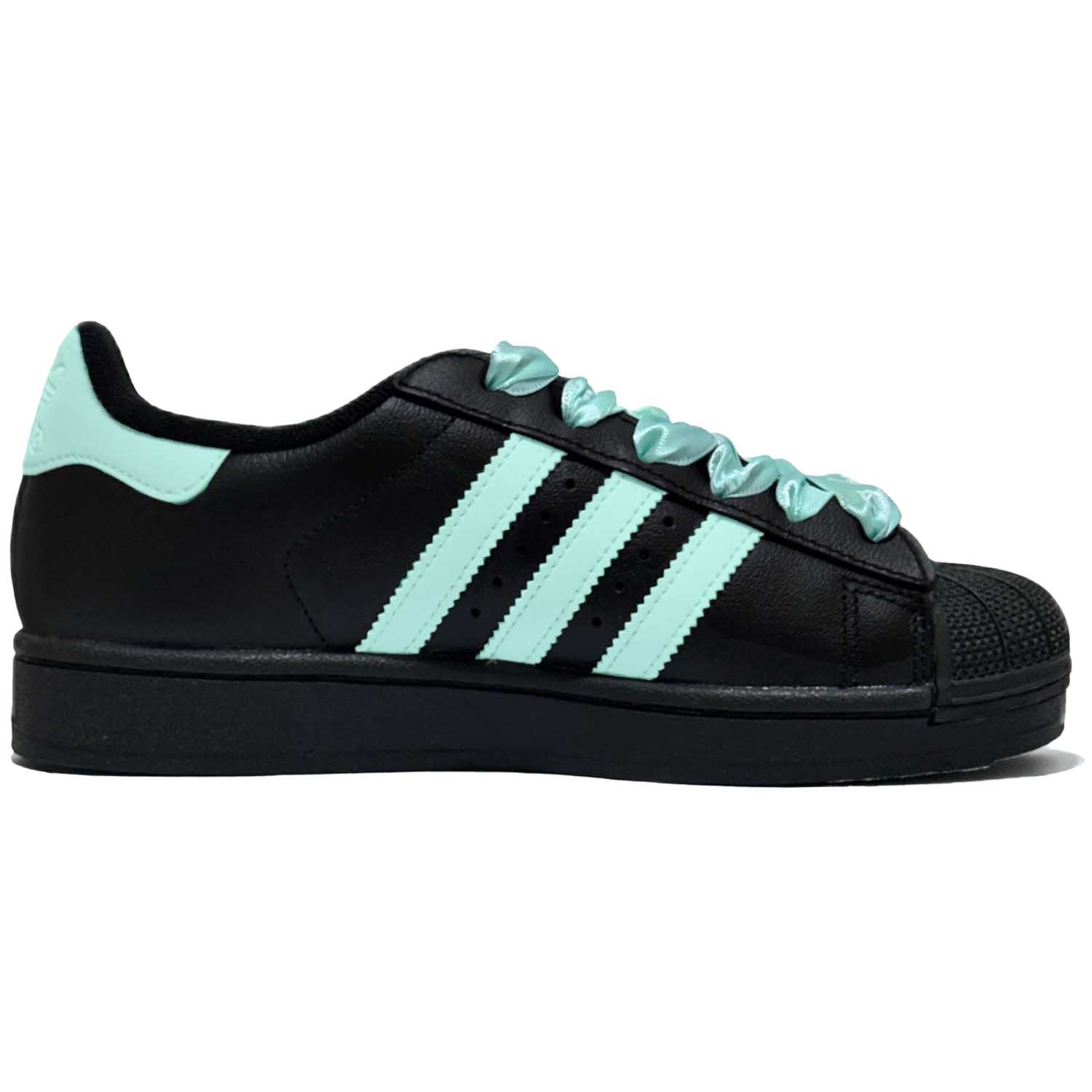 Superstar 2 Shell Head, Aurora Leather, устойчивые к истиранию, дышащие низкие детские скейтбординг кроссовки Adidas Originals, черный — фото 3