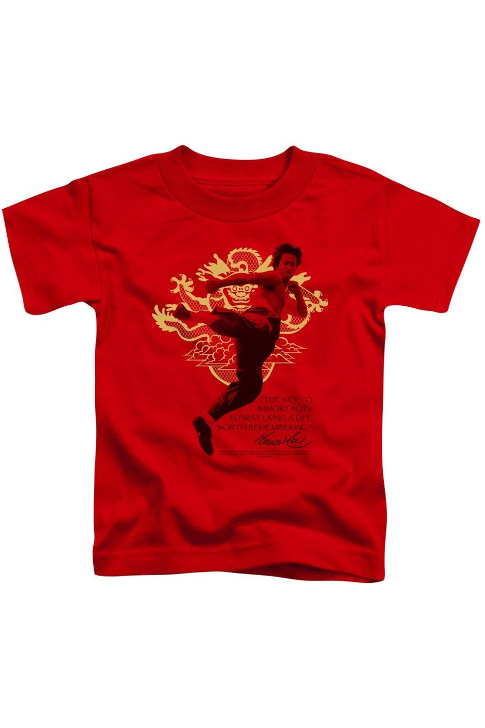 

Футболка с коротким рукавом "Бессмертный дракон" Bruce Lee для детей Gildan, красный