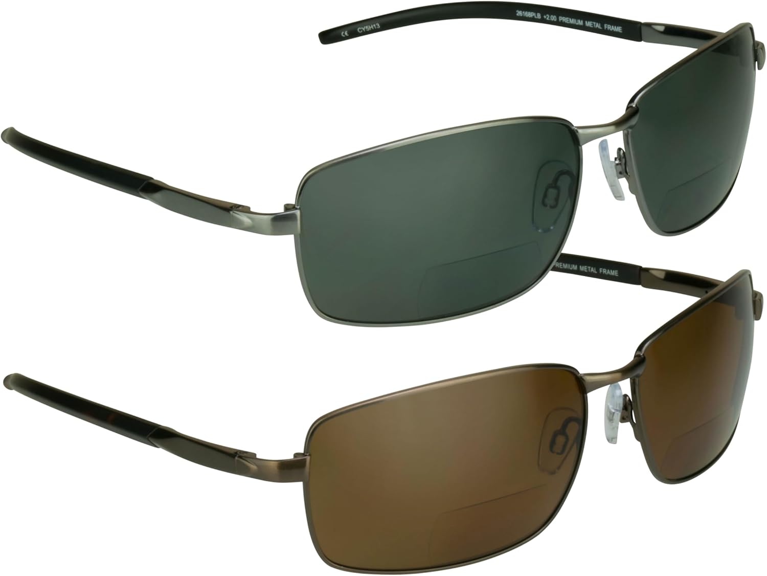 

Поляризованные бифокальные солнцезащитные очки proSPORT для мужчин и женщин, для рыбалки, с антибликовым покрытием, металлический корпус, Gunmetal Smoke X Bronze Brown