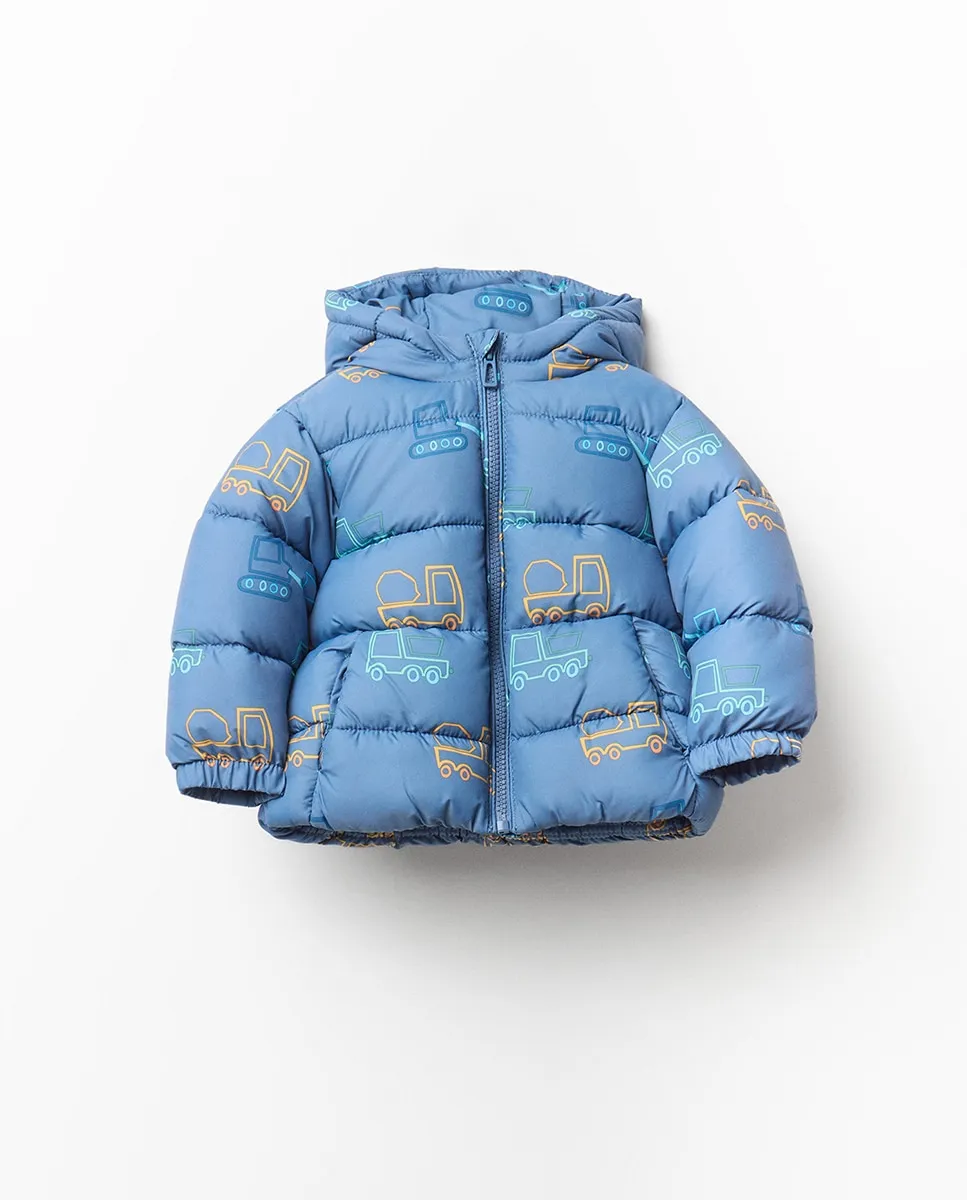 

Стеганая куртка с принтом Sfera, синий