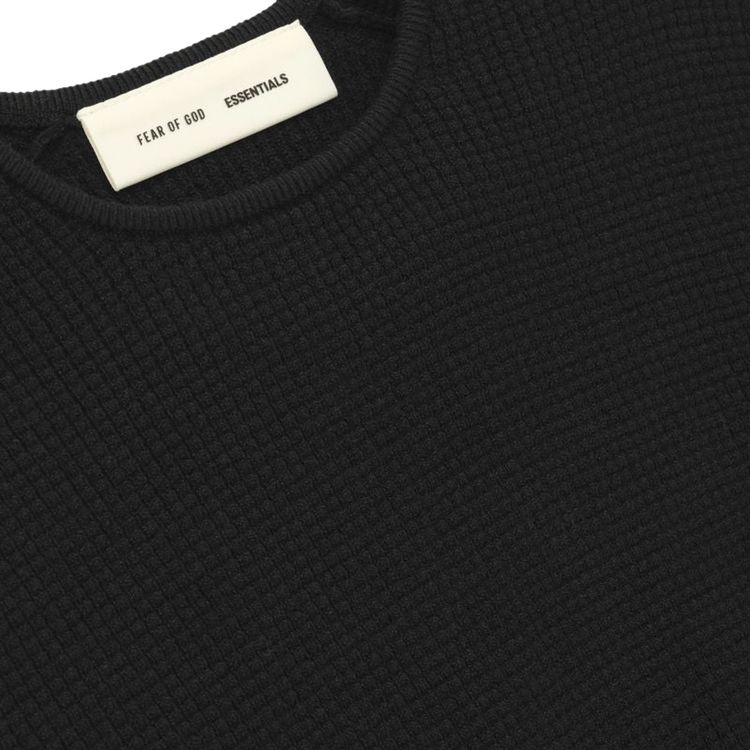 Лонгслив Fear of God Essentials Waffle, черный — фото 3