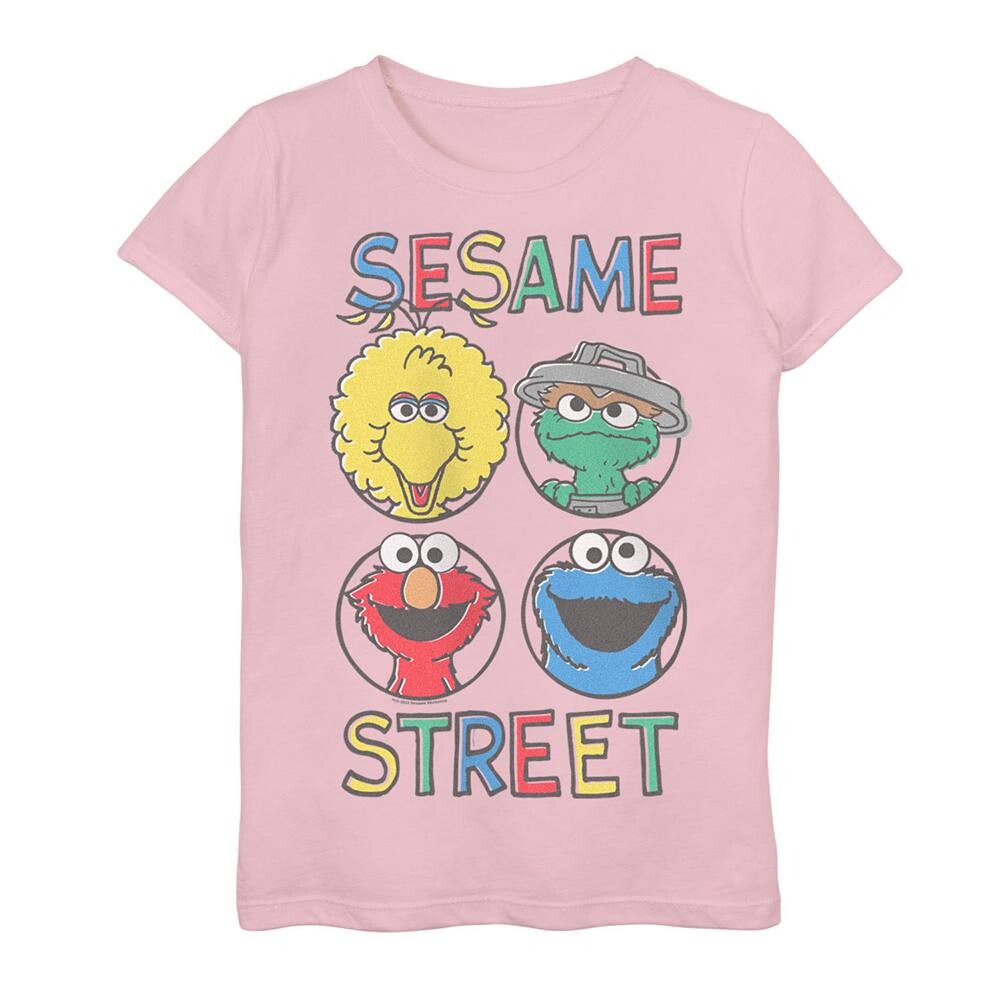 

Футболка Elmo Oscar The Grouch для девочек 7–16 лет из «Улицы Сезам» Licensed Character, розовый