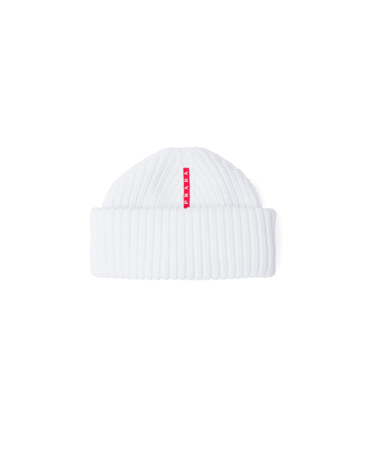 

Ребристая шапка из нейлона Tec Rec Prada, белая