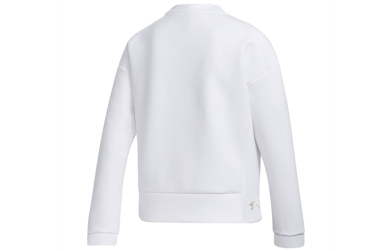 Худи (WMNS) adidas Style Soft Swt Logo Printing Short Pullover Sports White Hoodie — фото 2
