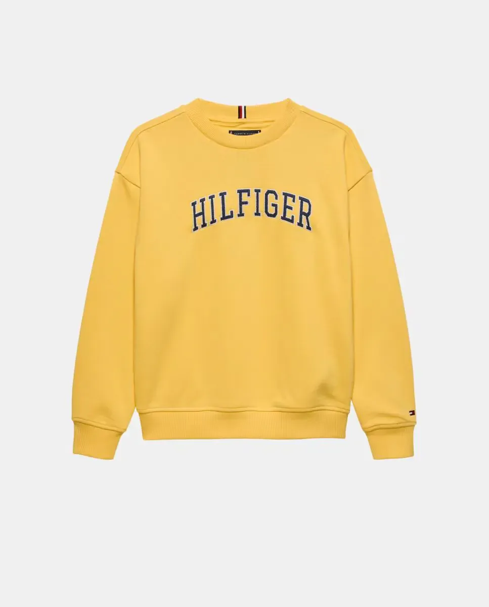 Детская свитшот с контрастным логотипом спереди Tommy Hilfiger, желтый