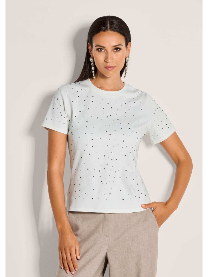 

MADELEINE Роскошная белая футболка с отделкой из страз, Белый, MADELEINE Роскошная белая футболка с отделкой из страз