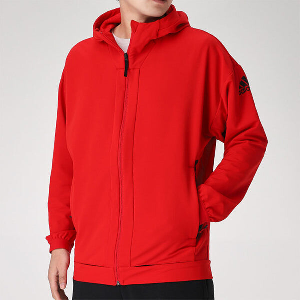 Куртка adidas Sports hooded Long Sleeves Jacket Red, красный — фото 2