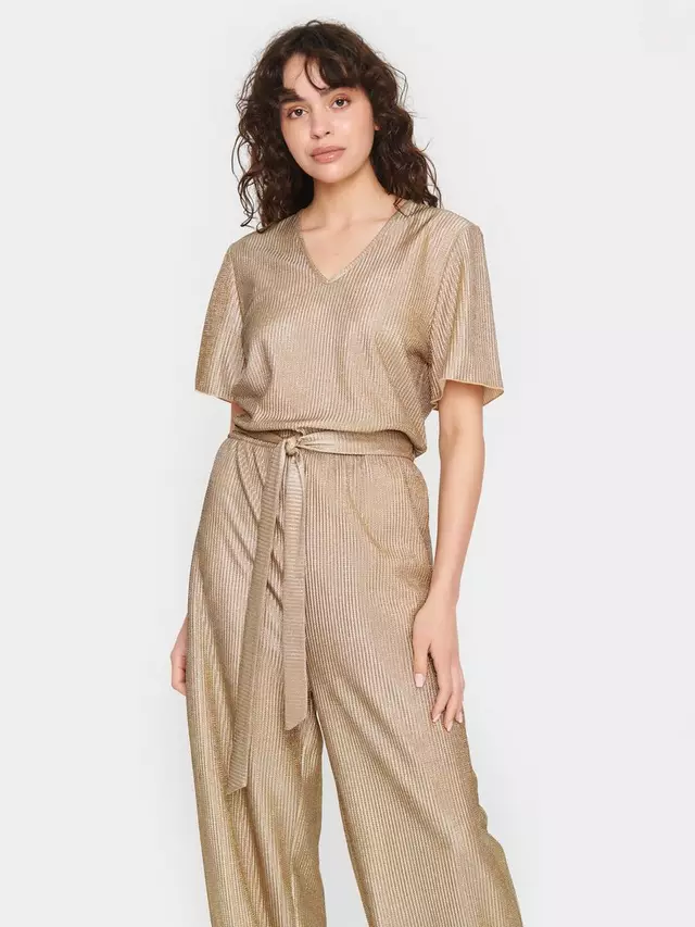 Комбинезон Saint Tropez Evy Metallic Wide Leg, золотой