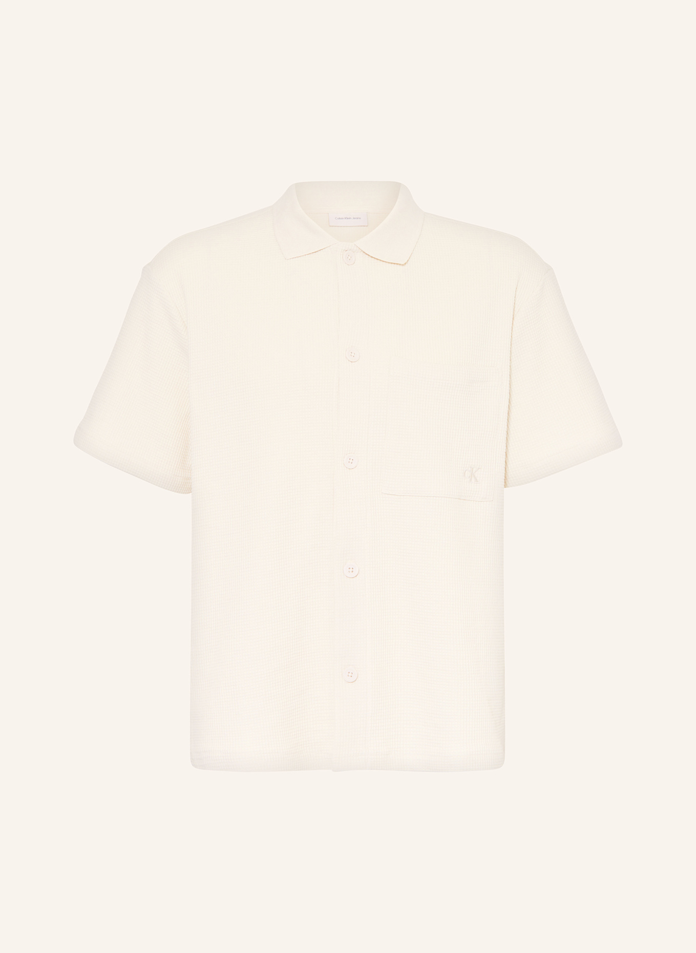 

Трикотажная рубашка, комфортный крой Calvin Klein Jeans, бежевый