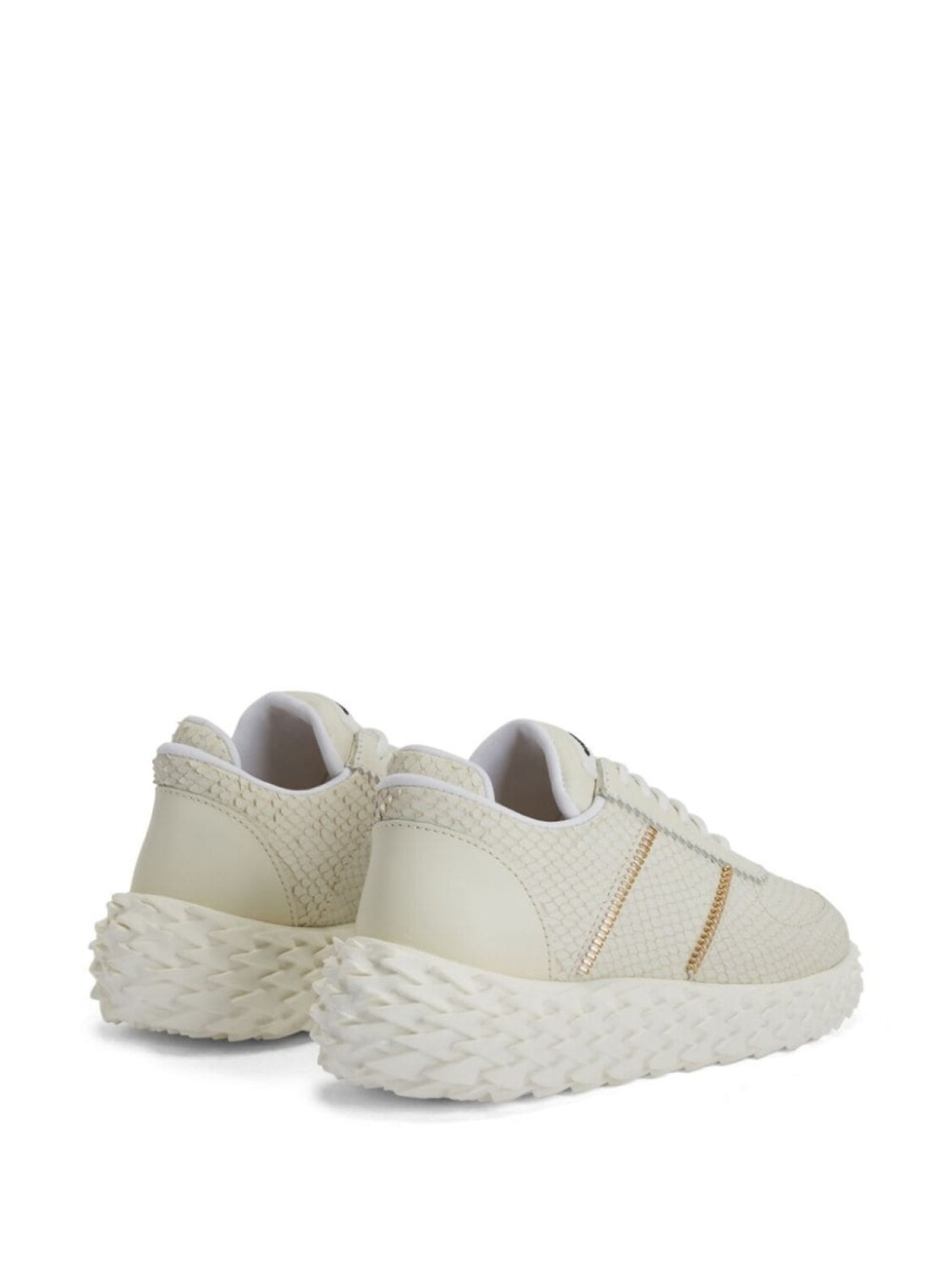 Giuseppe Zanotti кроссовки Urchin с тиснением под кожу змеи, белый — фото 3