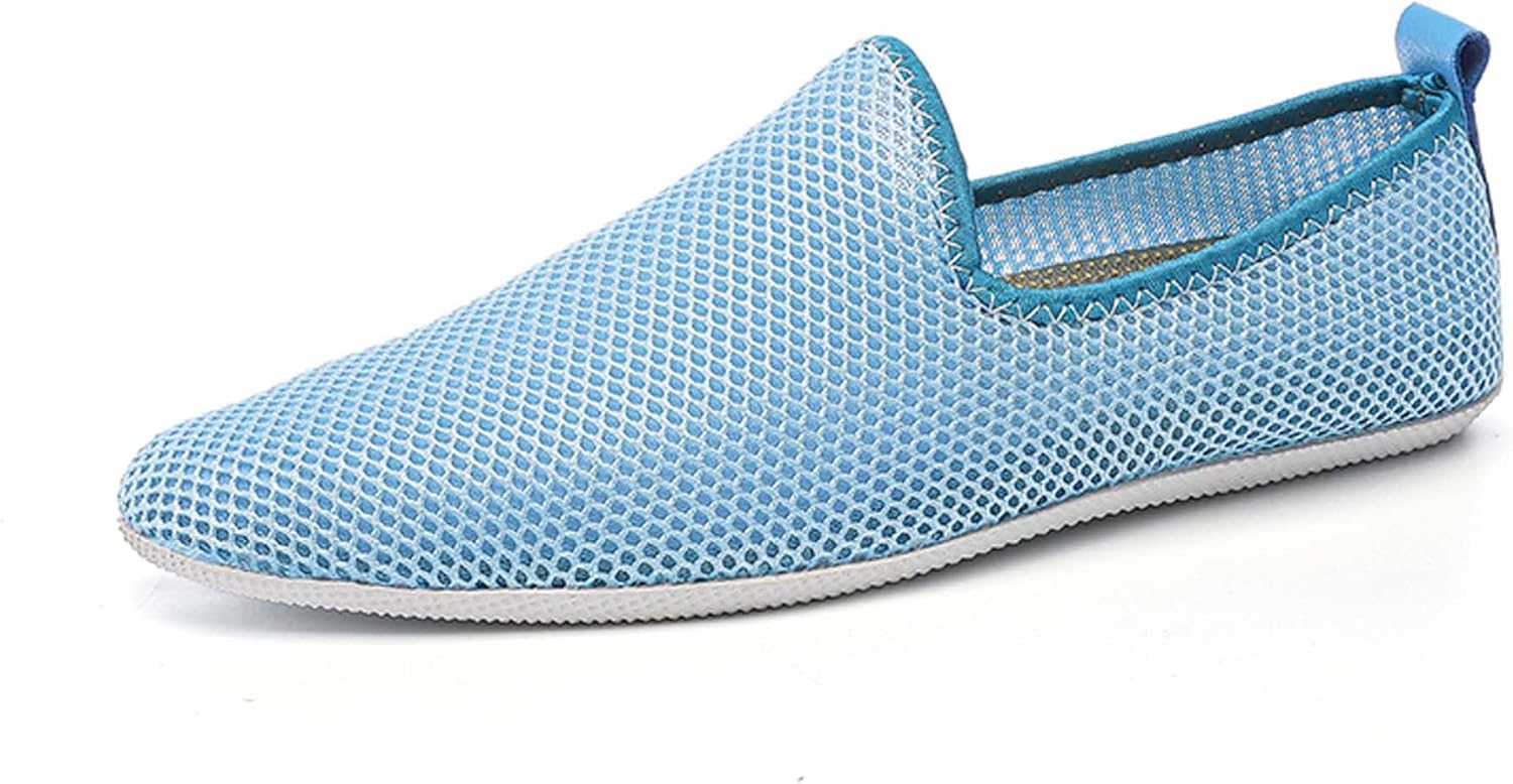 

Мужские и женские лоферы с сеткой, дышащие, на плоской подошве, нескользящие, для ходьбы, вождения и повседневной носки, классический комфорт Generic, синий