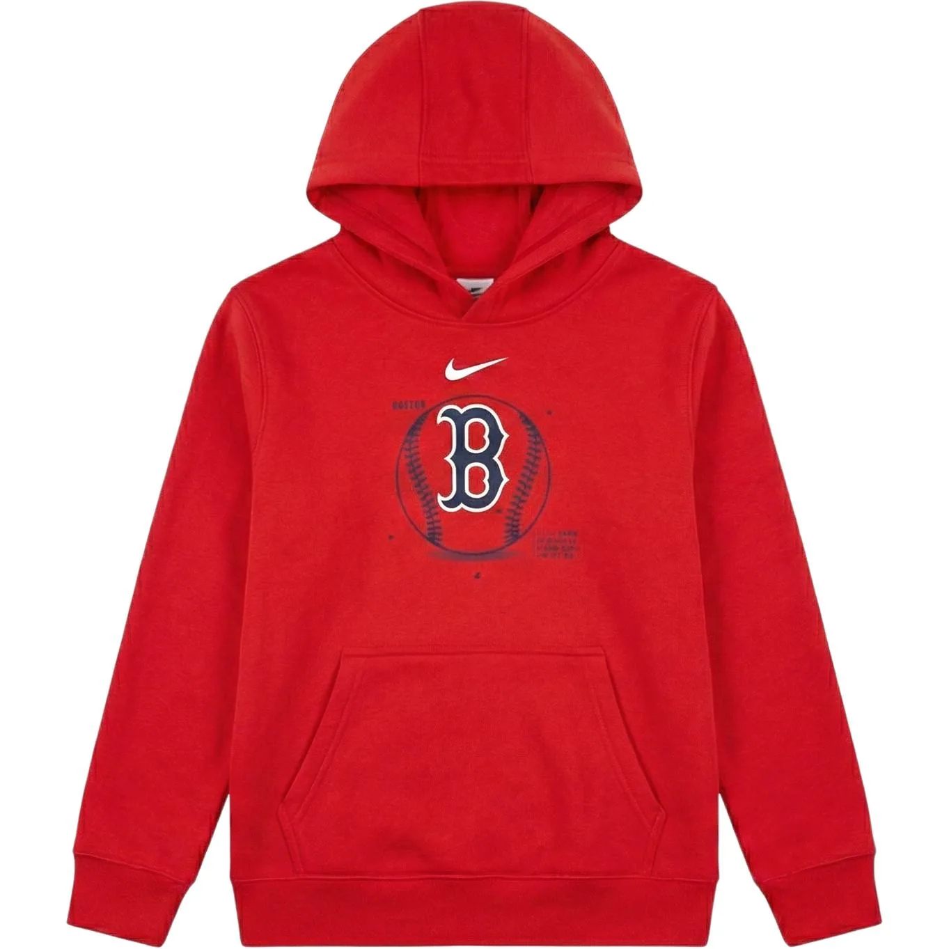 Nike Толстовка MLB Boston Red Sox, стильный универсальный спортивный удобный худи с длинными рукавами на флисе