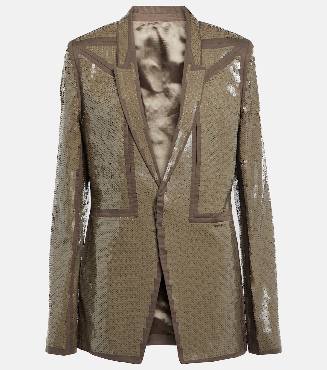 

Однобортный хлопковый блейзер с пайетками Rick Owens, Dust