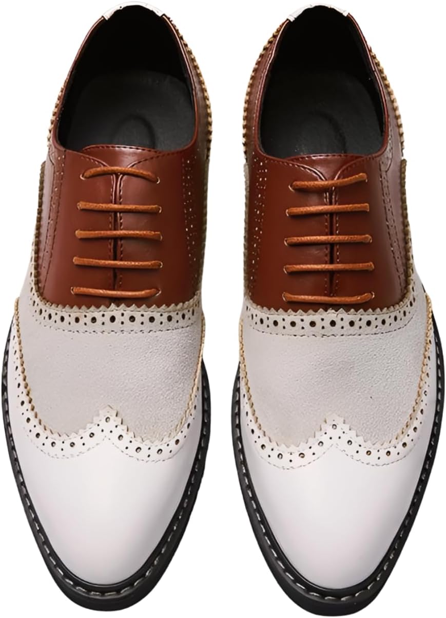 

Мужские кожаные броги с винтажным крыловатым носком Santimon, оксфорды на шнуровке, деловые дерби, ретро обувь для мужчин, коричневый