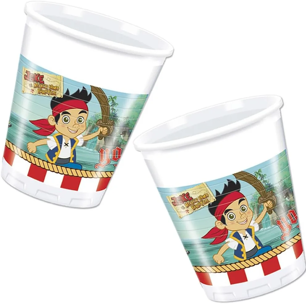 Набор из 6 чашек Jake and The Never Land Pirates для детского дня рождения "Disney Neverland Pirates Skully Izzy Cubby" Procos