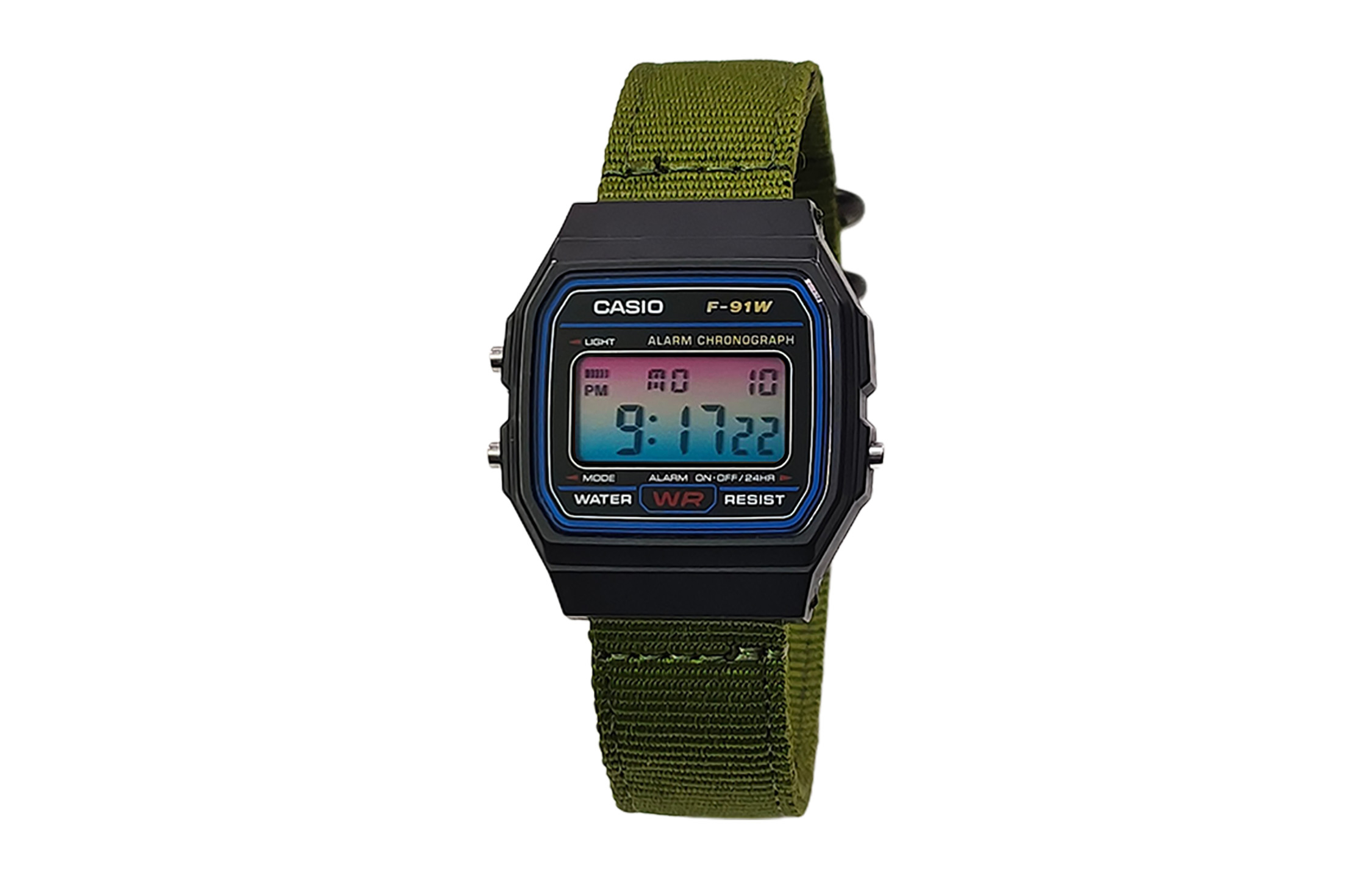 

CASIO Мужские часы Retrofit Series с кварцевым механизмом и нейлоновым ремешком, черный циферблат