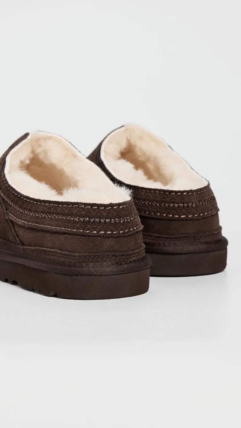 Тапочки мужские UGG, пыльный какао/натуральный — фото 3