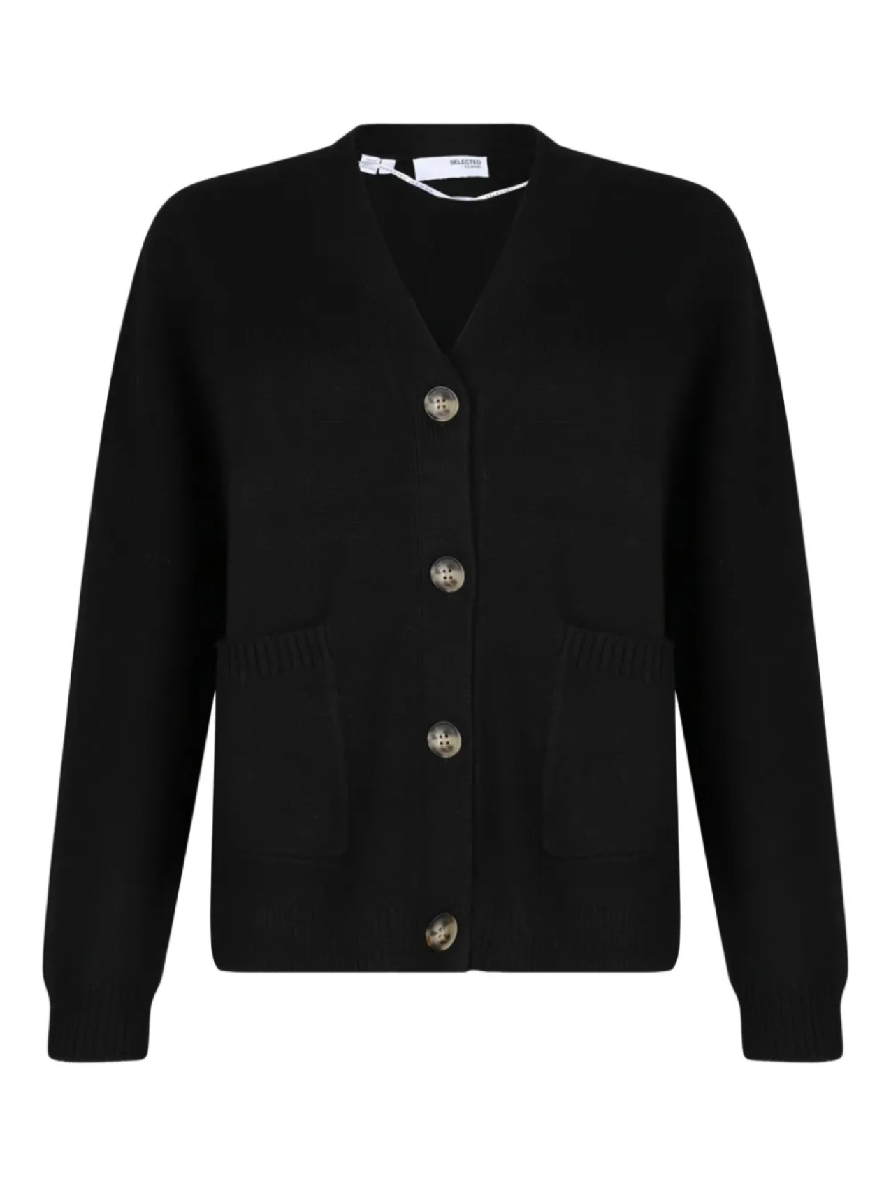

Шерстяной кардиган Selected Femme, черный