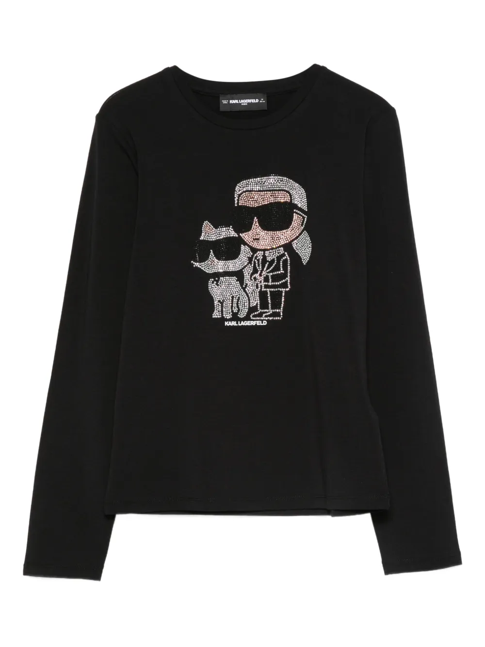 

Декорированная футболка с длинными рукавами Karl Lagerfeld Kids, черный
