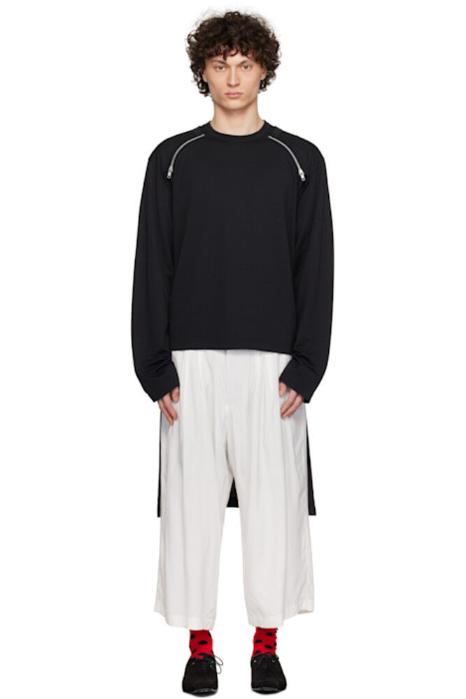 

Черная футболка с длинным рукавом из полиэстера пике Comme des Garçons Homme Plus
