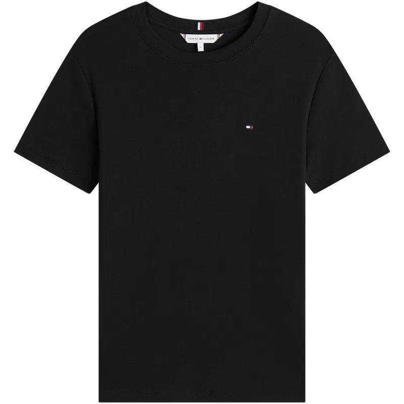 Футболка с вышивкой флагом Tommy Hilfiger черная