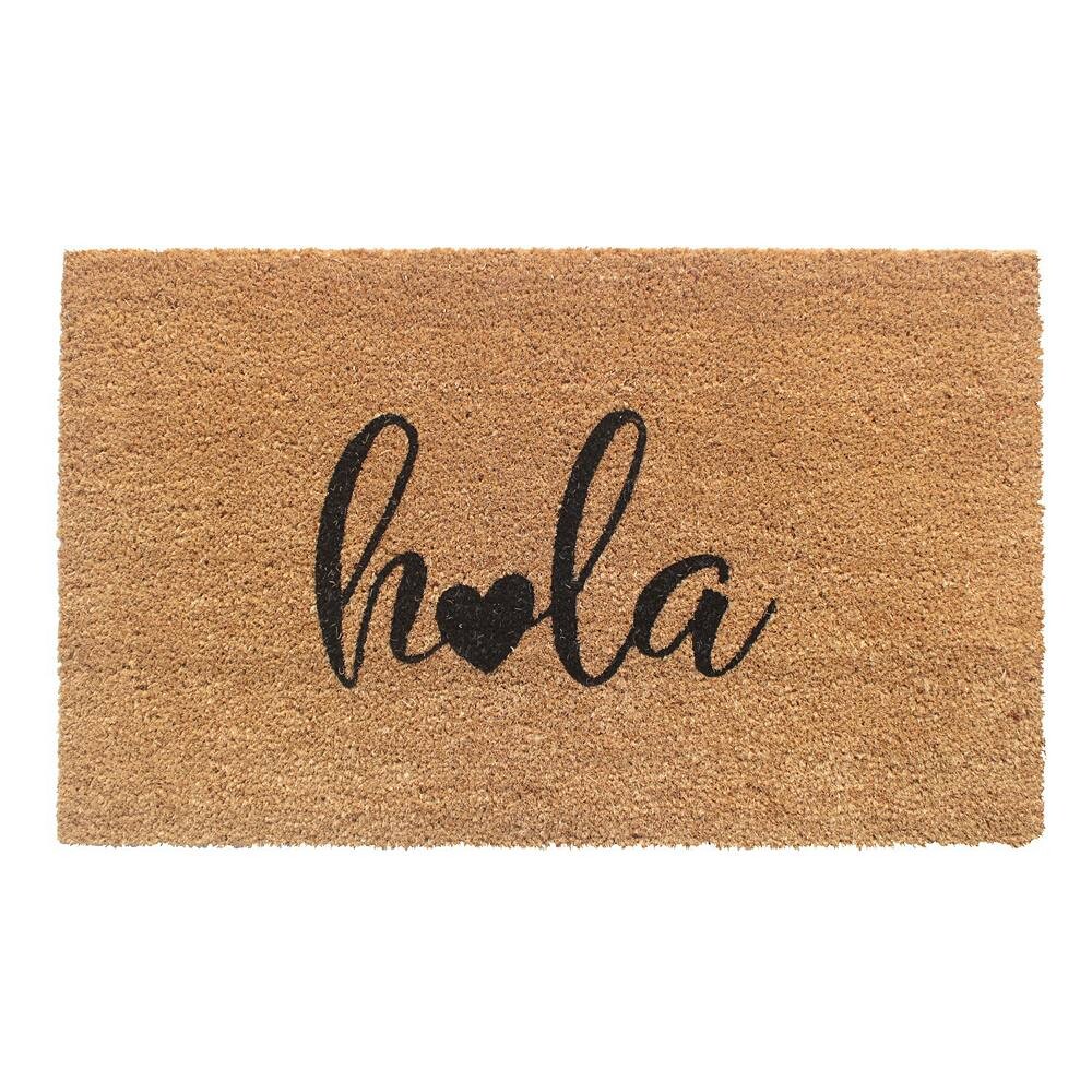 

КоверSmith Hola Script Heart Corazon Doormat RugSmith, черный