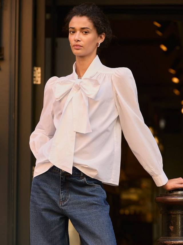 

Блузка Araya с бантом на воротнике из хлопка Baukjen, Pure White