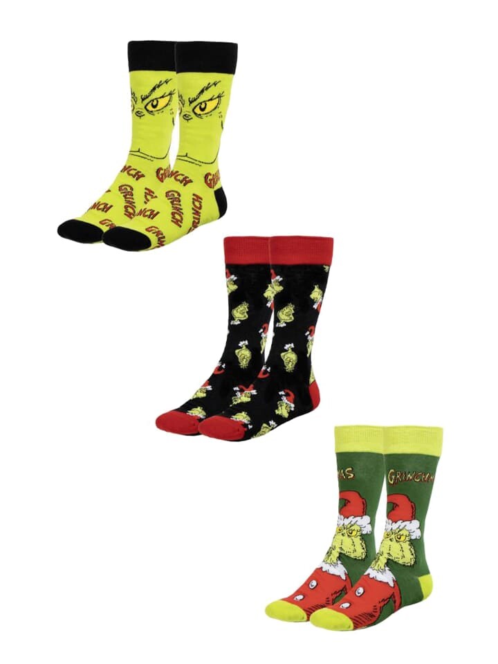 

Носки The Grinch 3er-Set: Weihnachts-Strümpfe, зеленый
