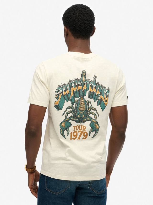 Футболка Biker Rock из хлопка свободного кроя Superdry, Cream — фото 2