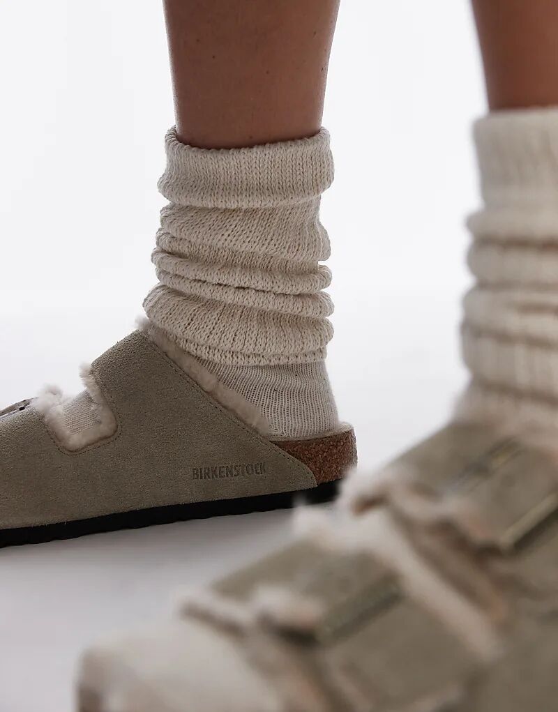 Сандалии Arizona из овчины унисекс из серо-коричневой замши Birkenstock — фото 3