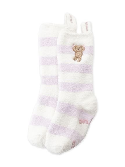 Воздушные носки Moco Bear Border Gelato pique, LAV[071]