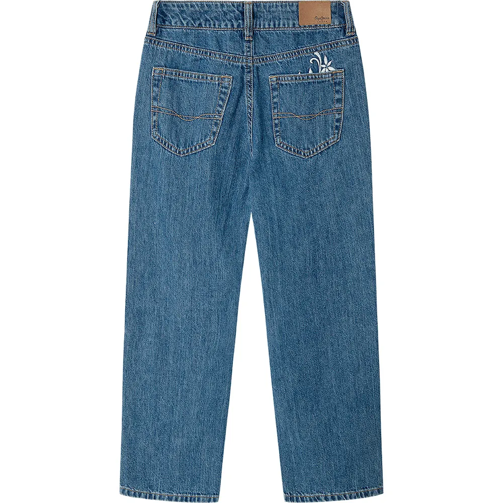 Джинсы Pepe Jeans Straight HW Robyne Floral с высокой талией, синий — фото 2