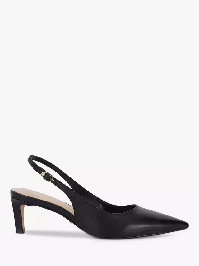 Туфли-лодочки Dune Celinna Leather Heeled Slingback Pointed, черный