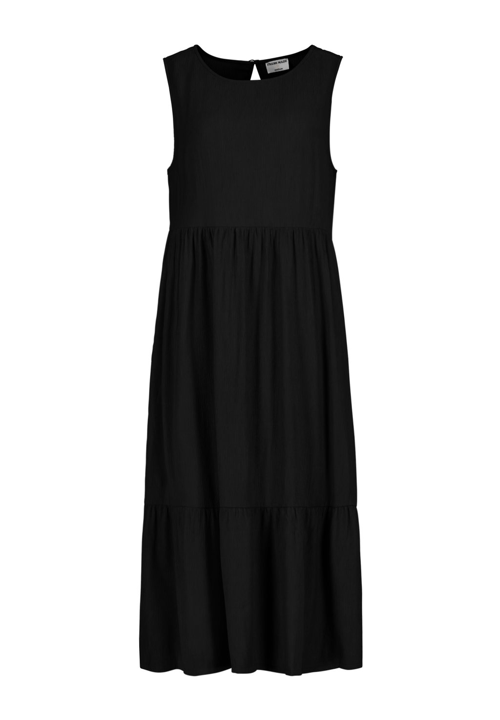 

Повседневное платье ÄRMELLOSES MIT RÜSCHENSAUM UND SCHLÜSSELLOCHAUSSCHNITT Fresh Made, черный