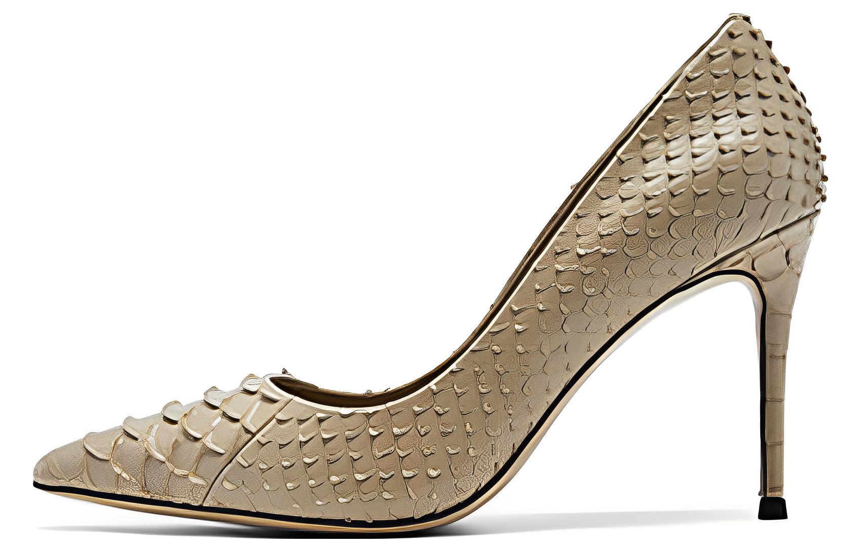 Туфли-лодочки на тонком каблуке 9,5 см NINE WEST, цвет "нюд абрикос"