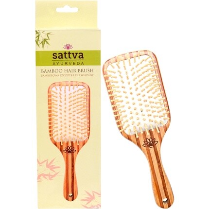 

Бамбуковая щетка Sattva для длинных волос, кудрей и наращивания, массаж кожи головы деревянной щеткой - антистатическая Sattva Ayurveda