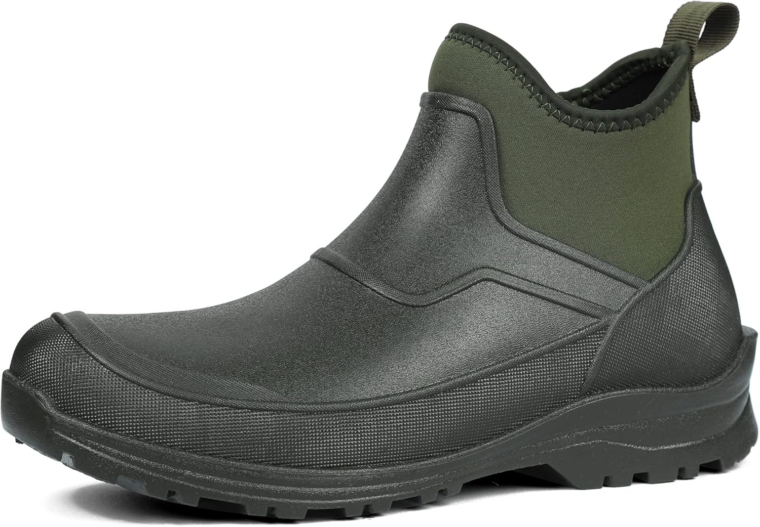 

Мужские водонепроницаемые нейлоновые ботинки DKSUKO, прочные утепленные резиновые ботинки на молнии, уличная обувь для дождя, противоскользящие сапоги от грязи, темно-зеленый