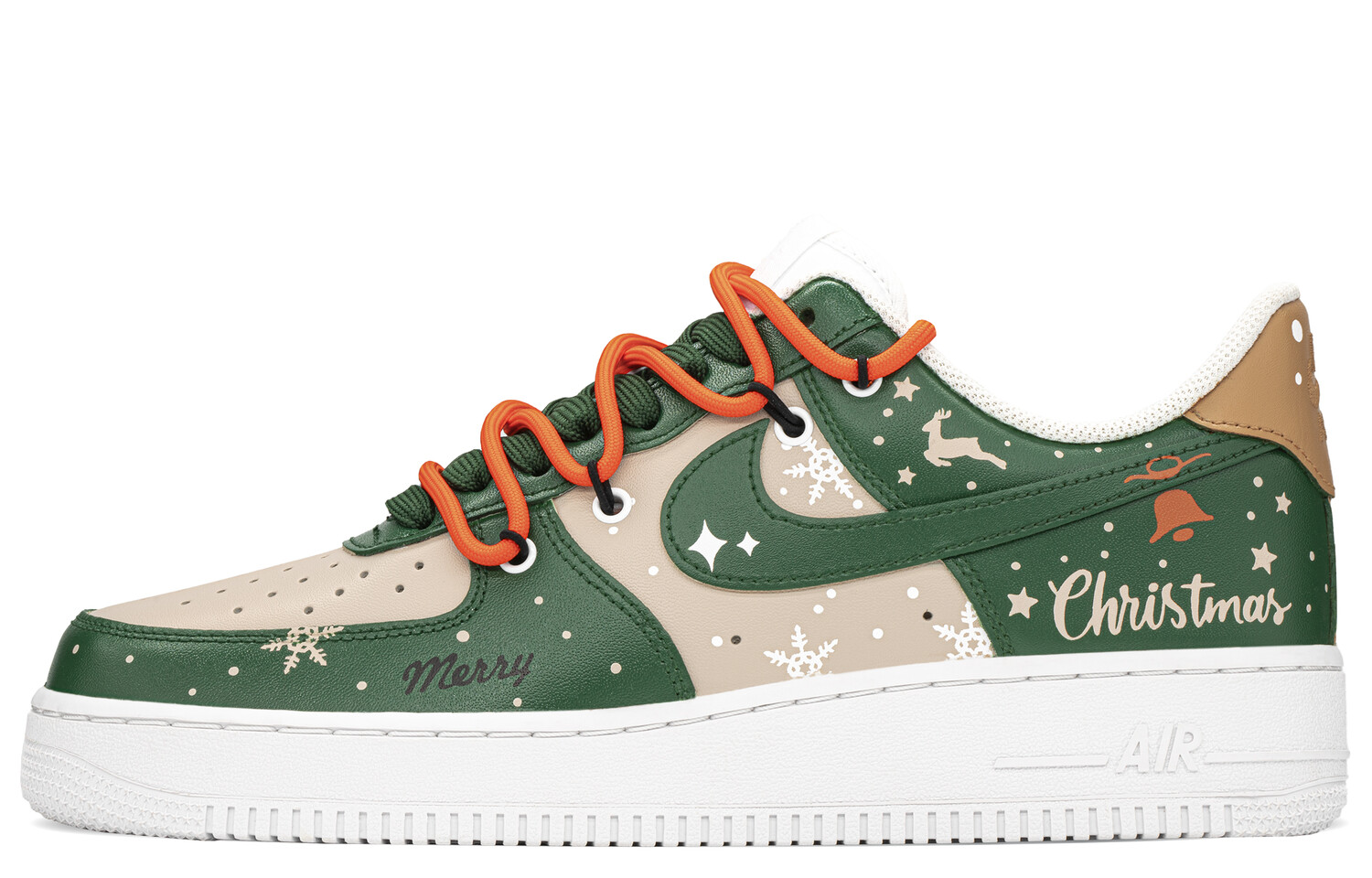 

Кроссовки Nike Air Force 1 Skateboard Shoes Men Low-Top Orange/Green