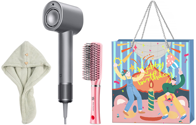 

Фен для волос Mi, Galaxy Gray Styling comb + dry hair cap + birthday bag)