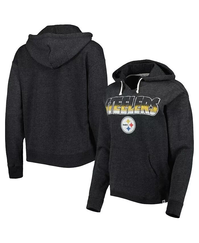 

Женский черный пуловер с капюшоном Pittsburgh Steelers Color Rise Kennedy '47 Brand